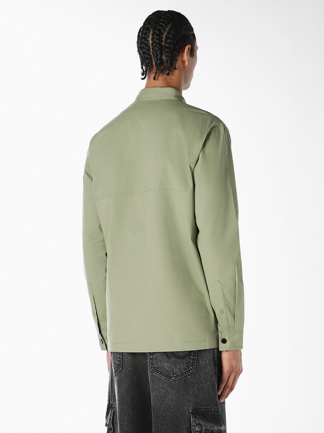 Green Cotton Twill Shirt