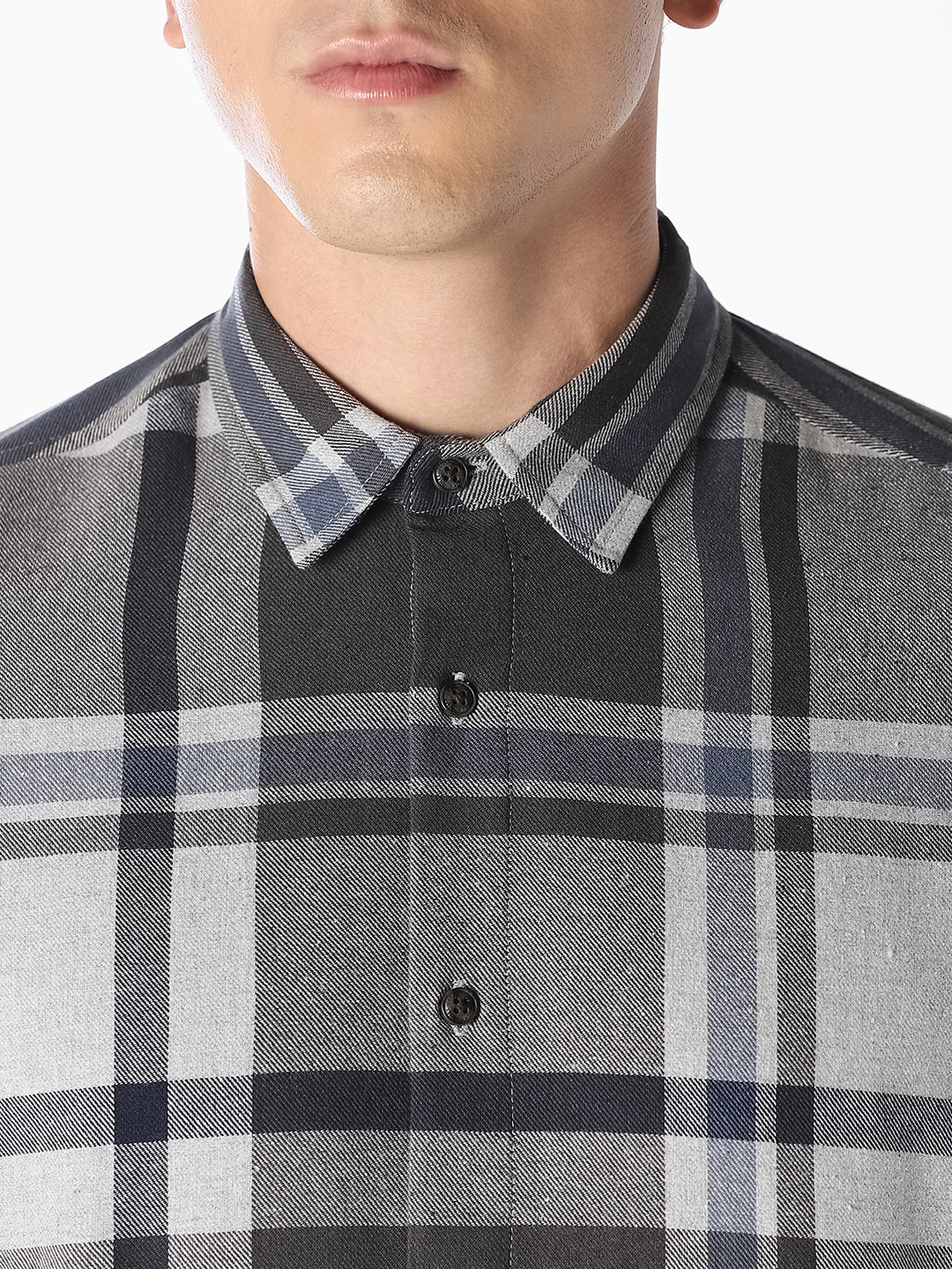 Grey Check Cotton Shirt