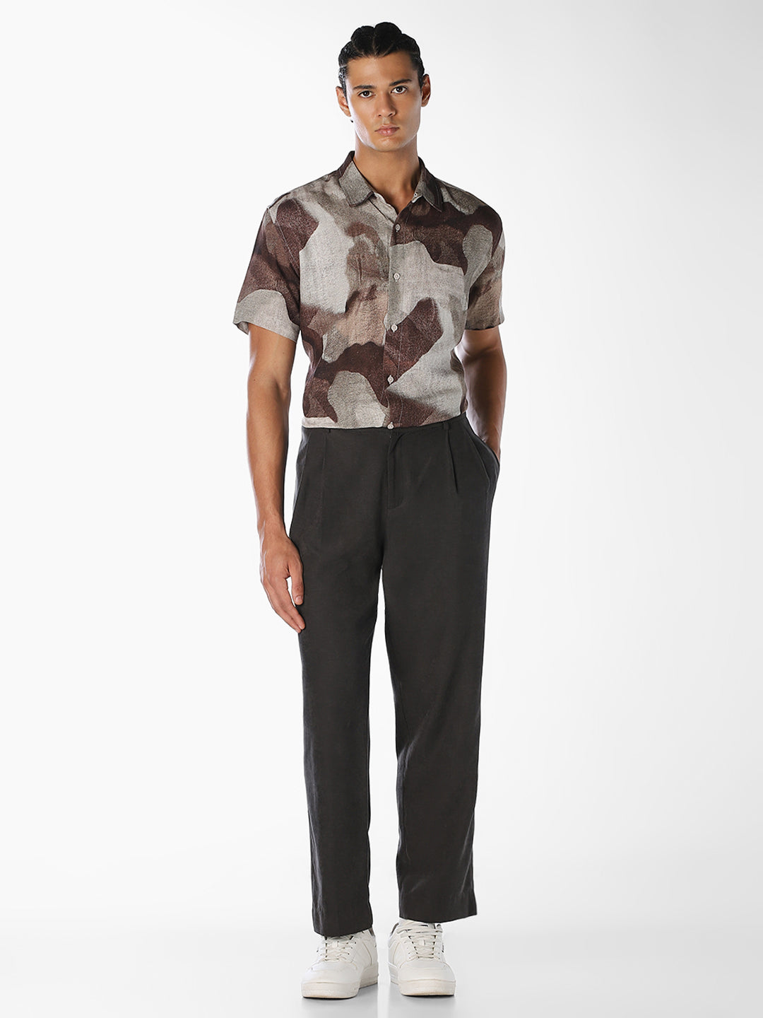 Abstract Print Cotton Shirt
