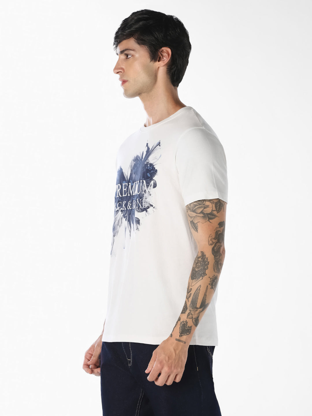 White Floral Graphic T-Shirt