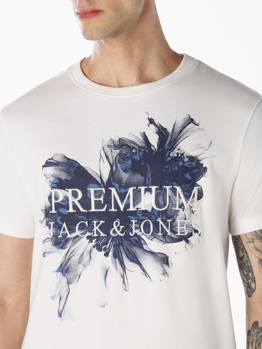 White Floral Graphic T-Shirt