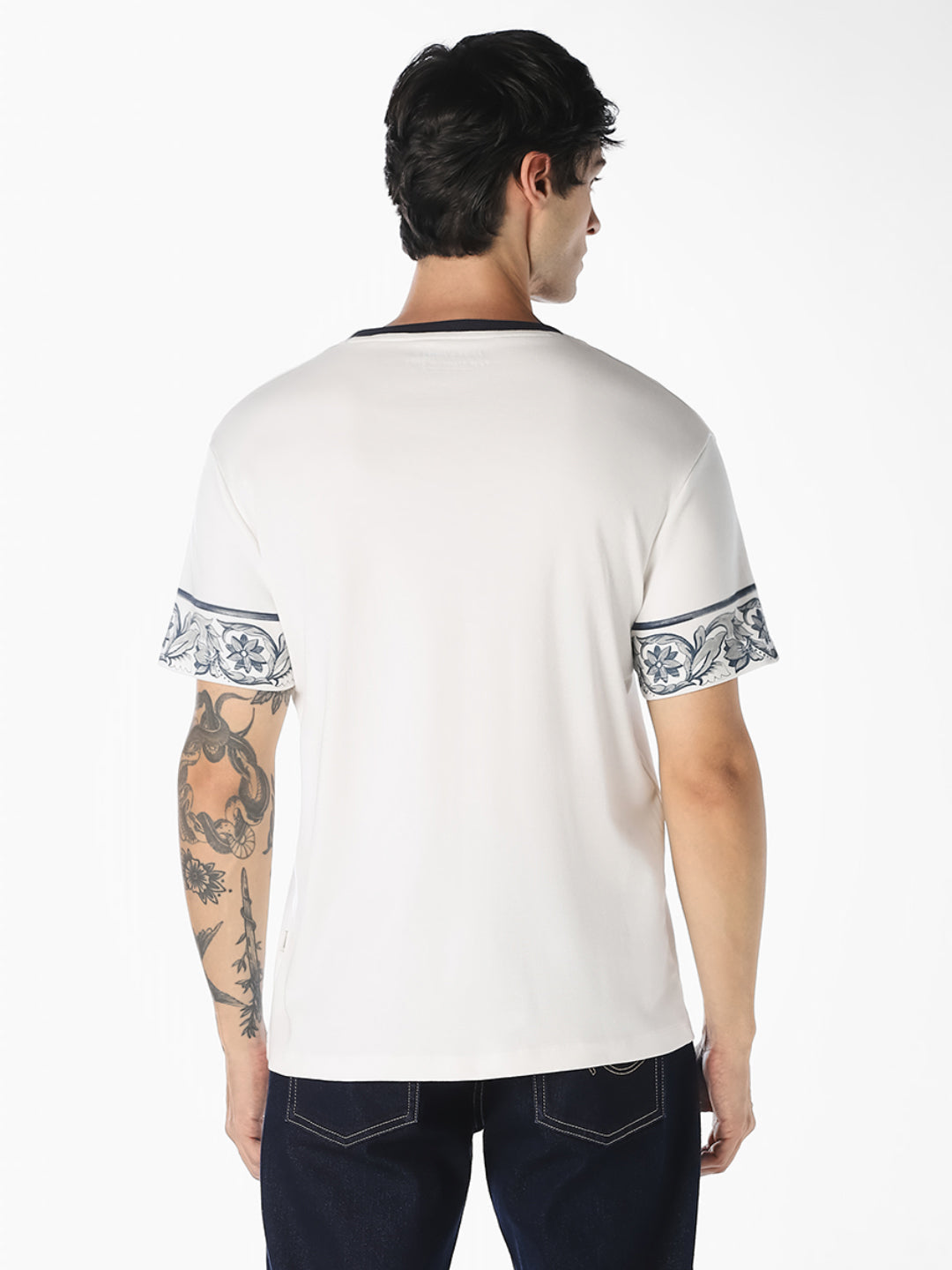 White Printed Pocket T-Shirt