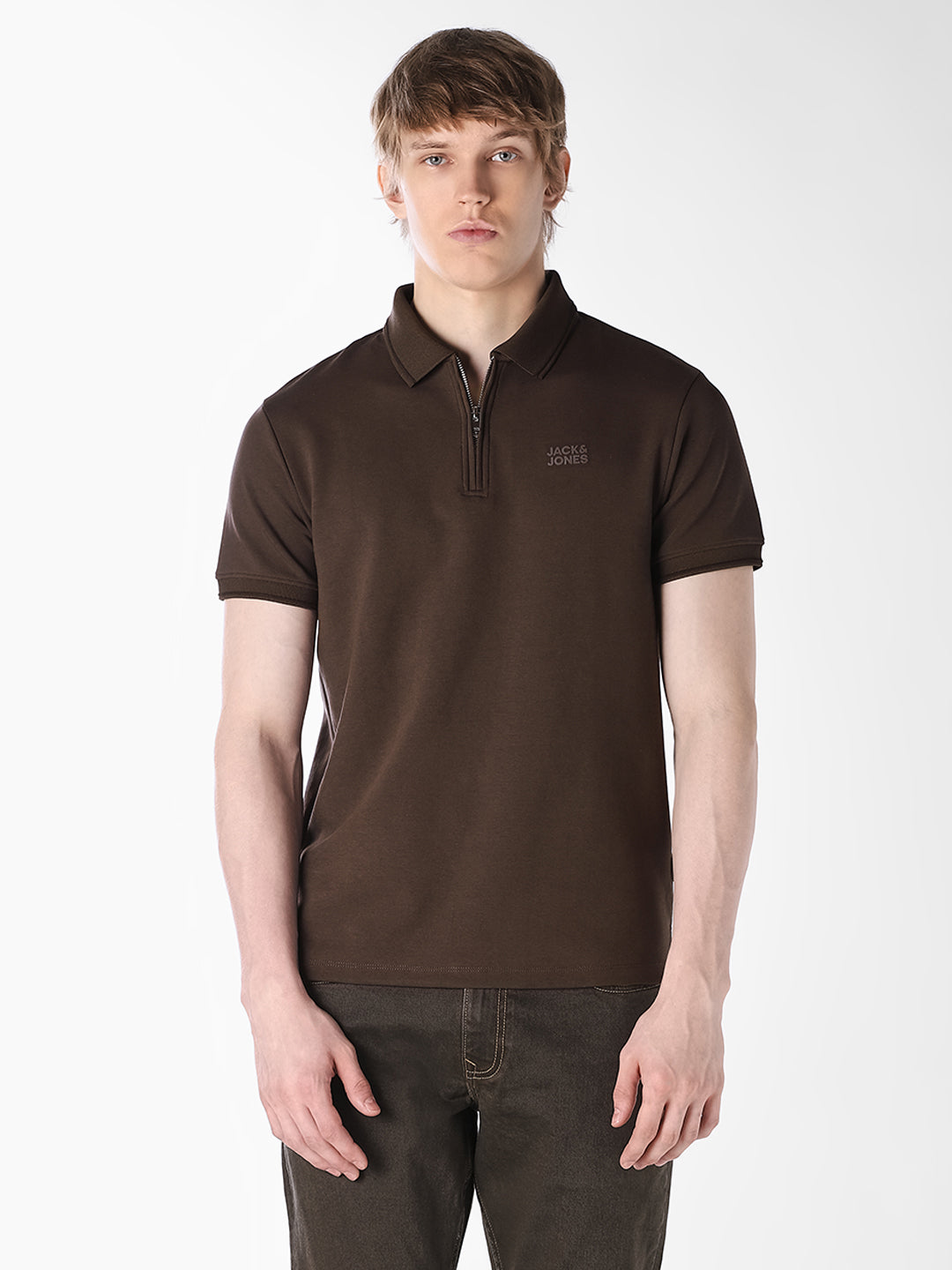 Dark Brown Knitted Polo