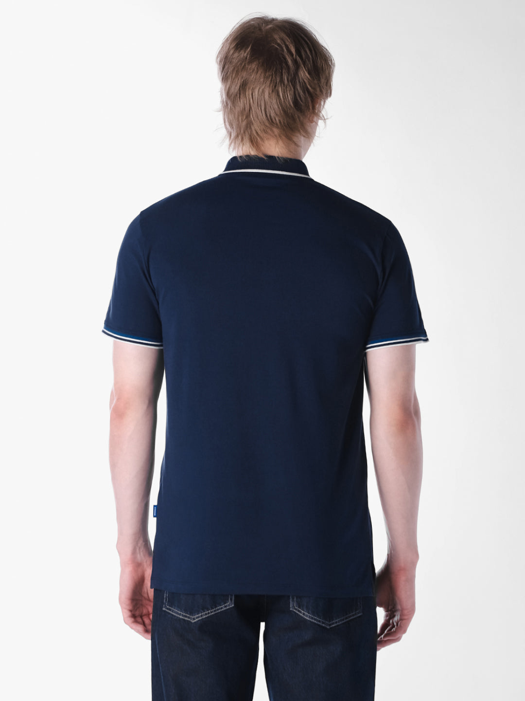 Blue striped Regular Fit polo