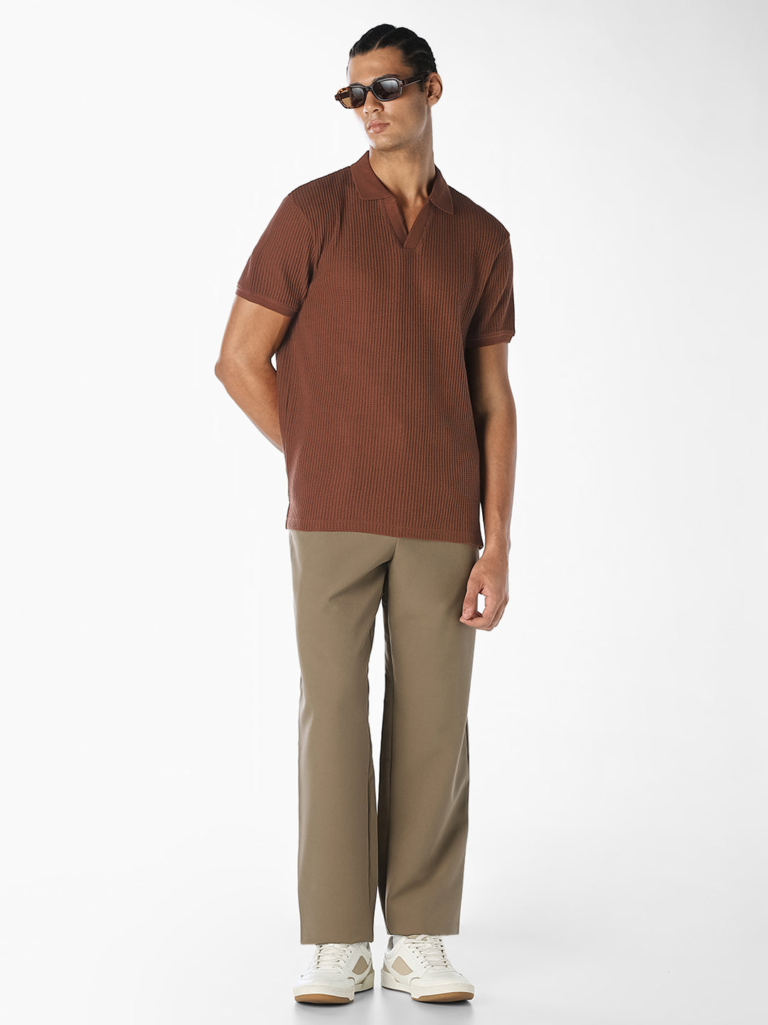 Dark Brown Knitted Polo