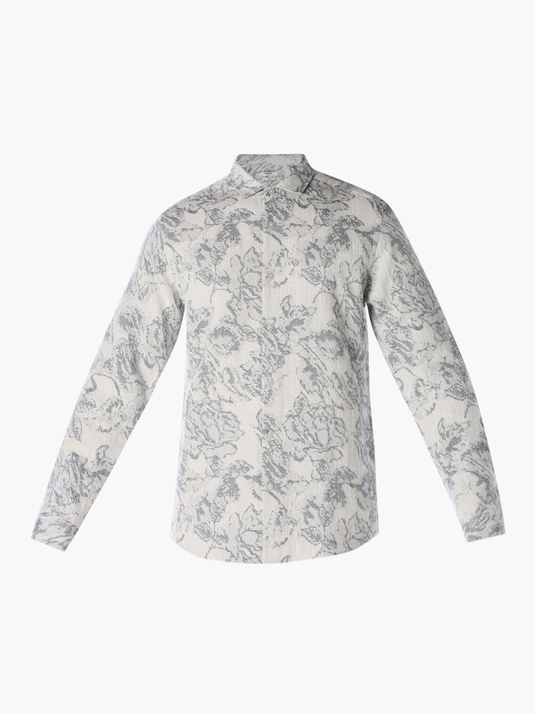 White Printed Dobby Shirt