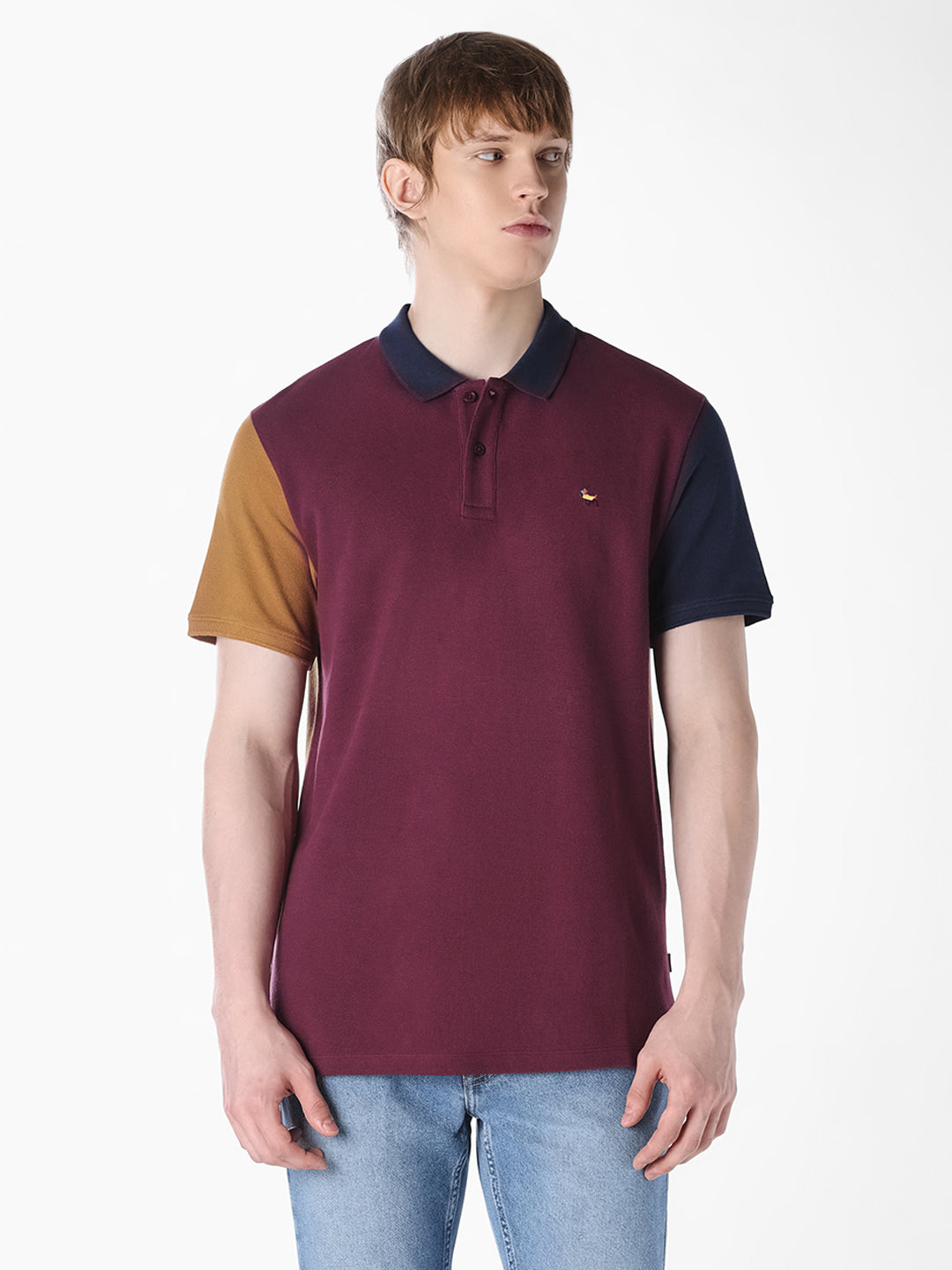 Colourblocked Regular Fit Polo