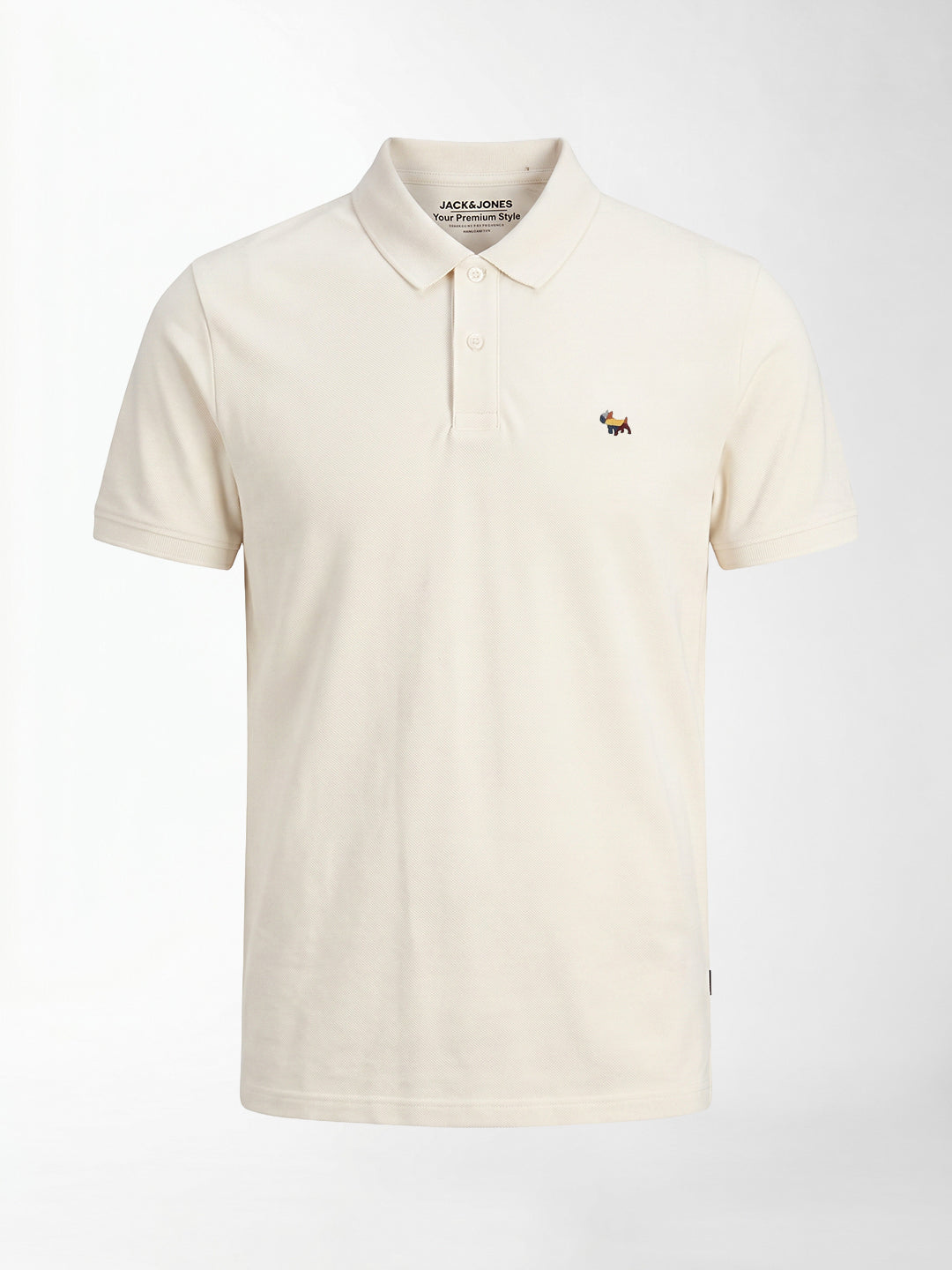 White Embroidered Polo