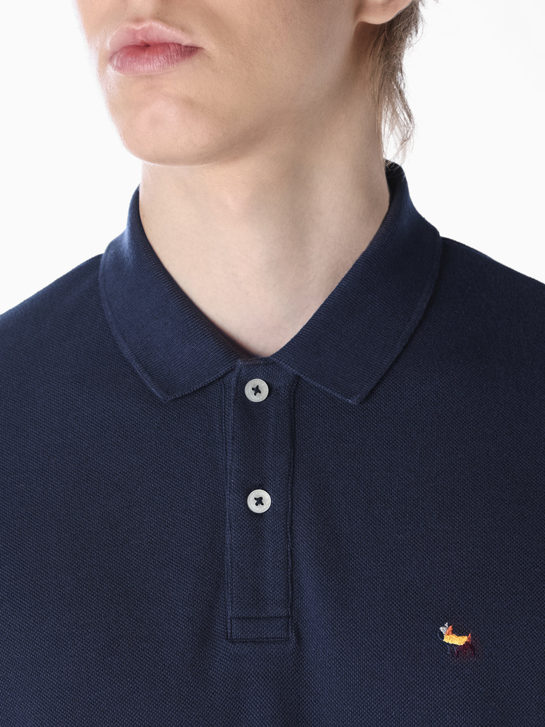 Blue Embroidered Polo