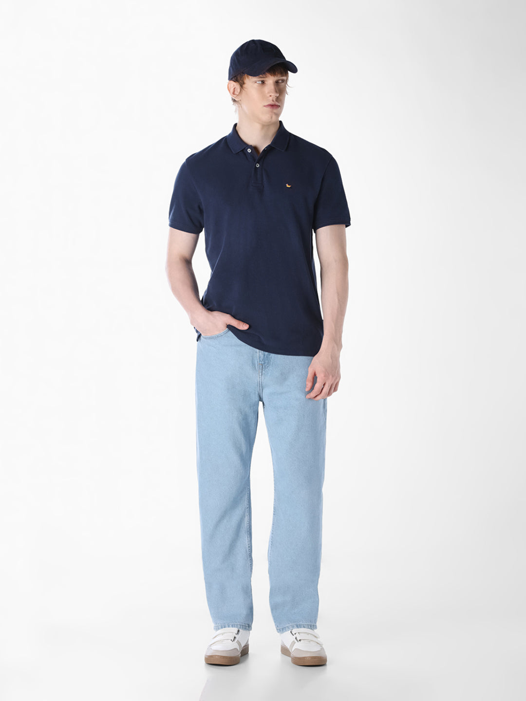 Blue Embroidered Polo