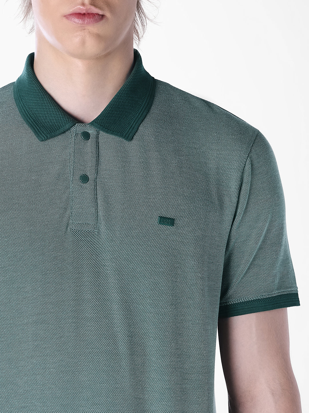 Green Jacquard Regular Fit polo