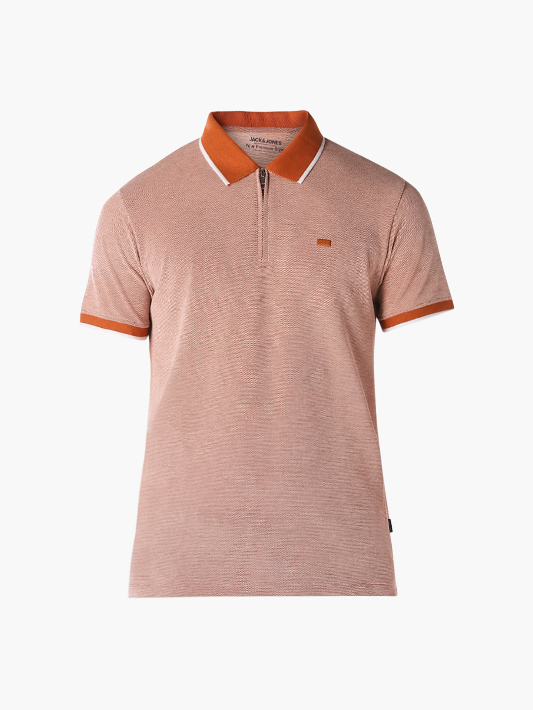 Brown Contrast Collar Polo