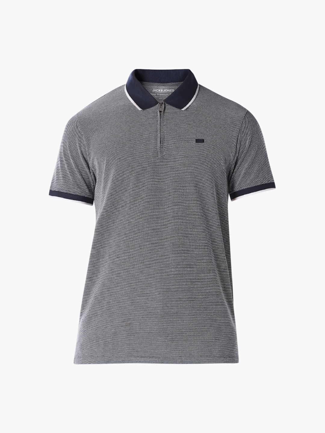 Blue Contrast Collar Polo