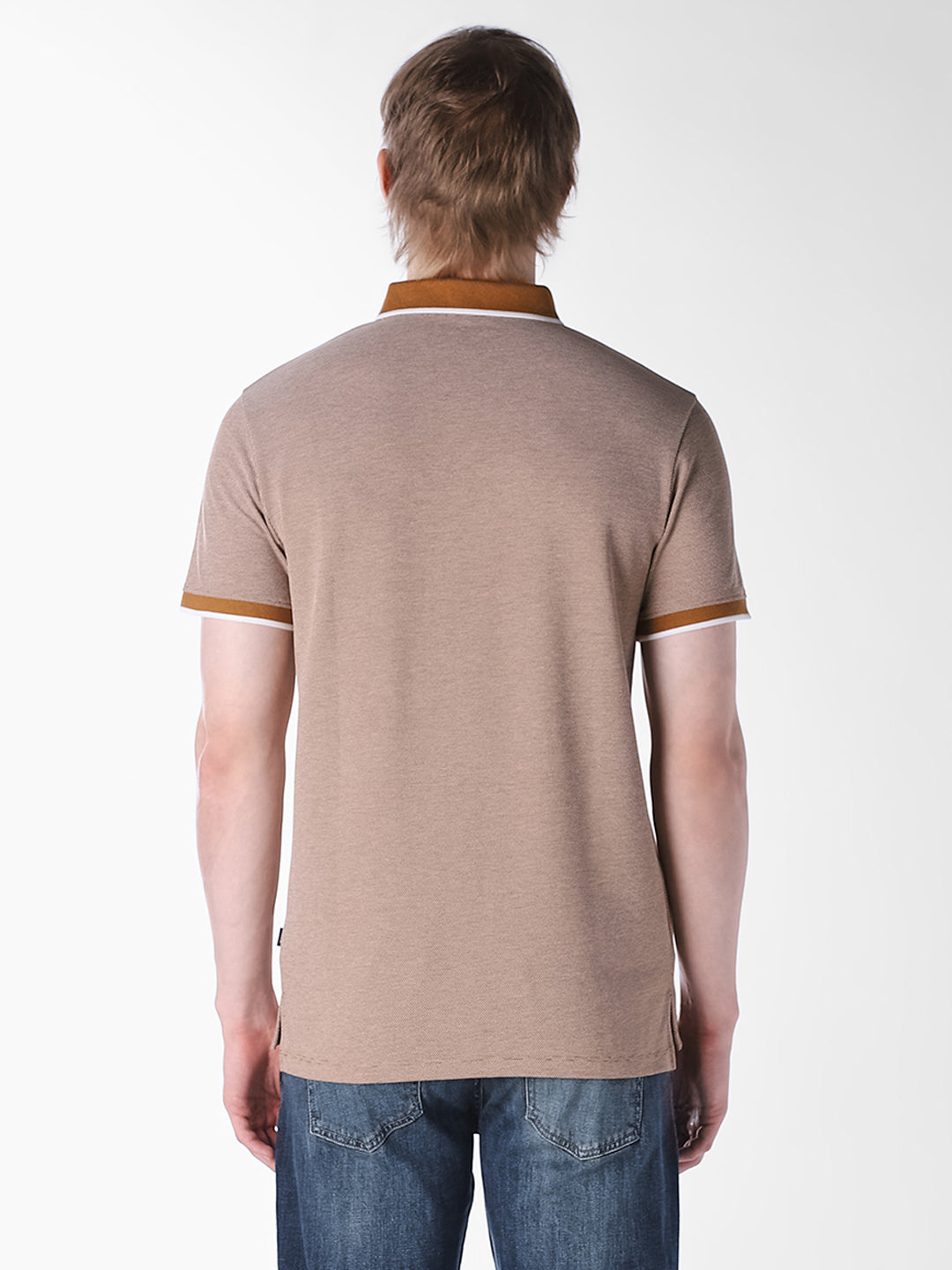 Brown Knitted Regular Fit Polo