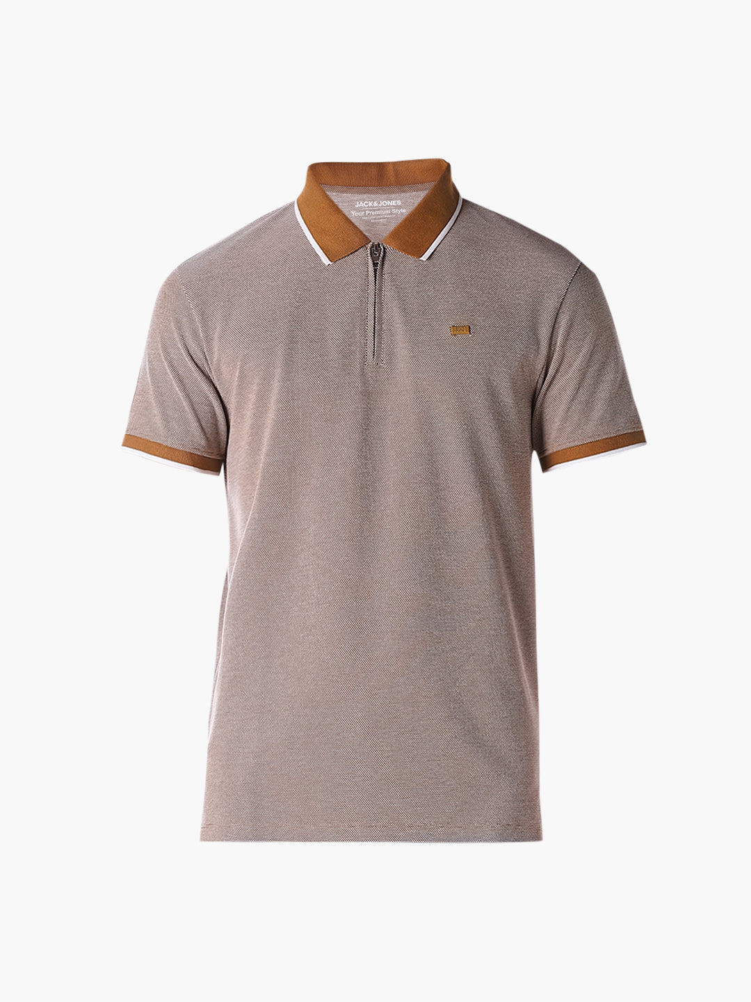 Brown Knitted Regular Fit Polo