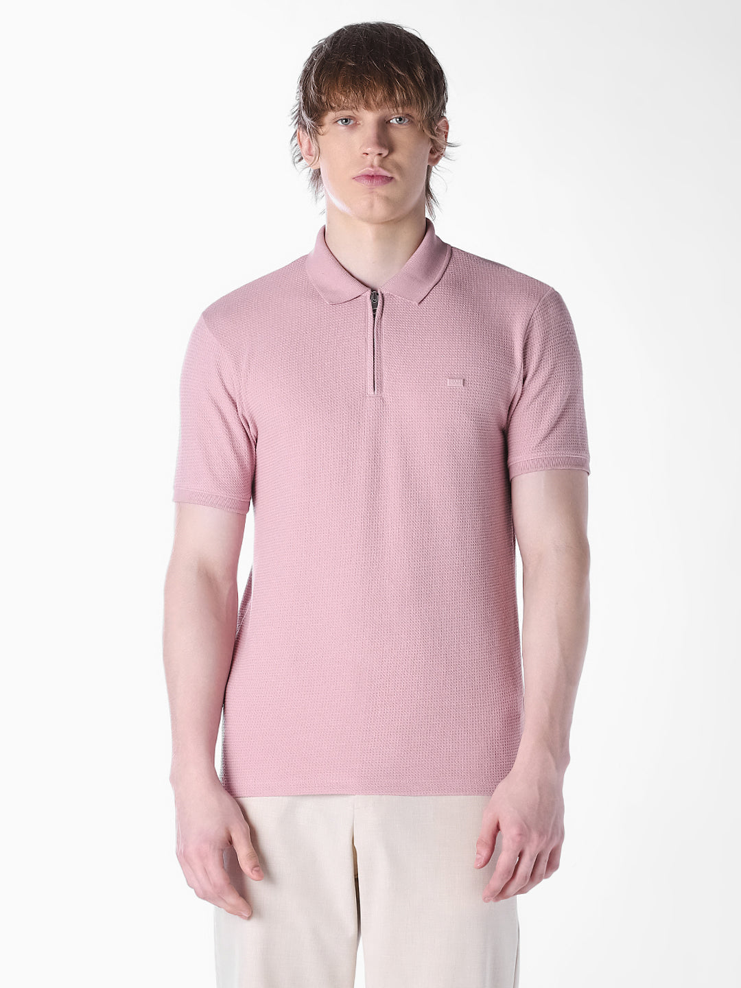 Lilac Jacquard Regular Fit polo