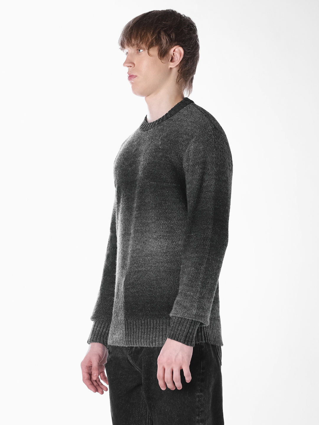 Green yarn dyed Regular Fit Pullover