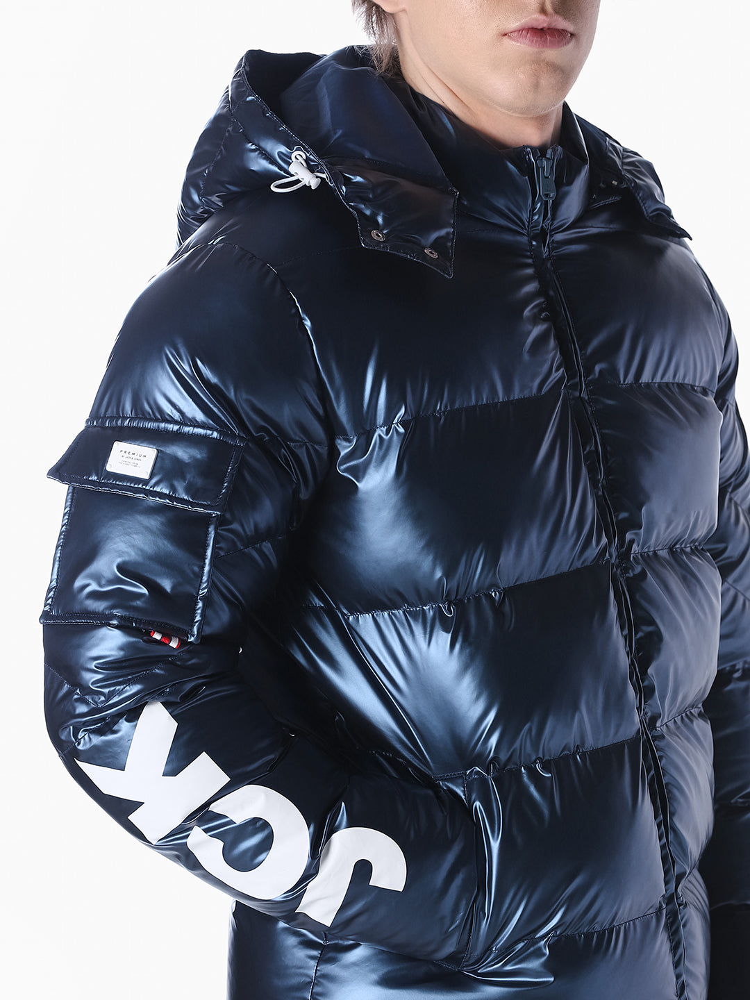 Blue printed Regular Fit Jacket