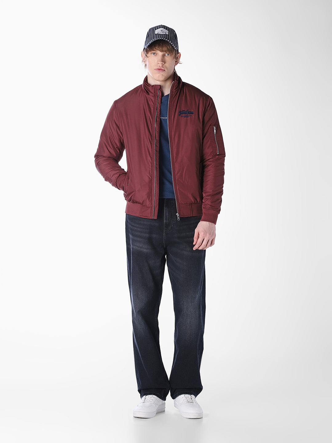 brick red Solid Regular Fit Jacket