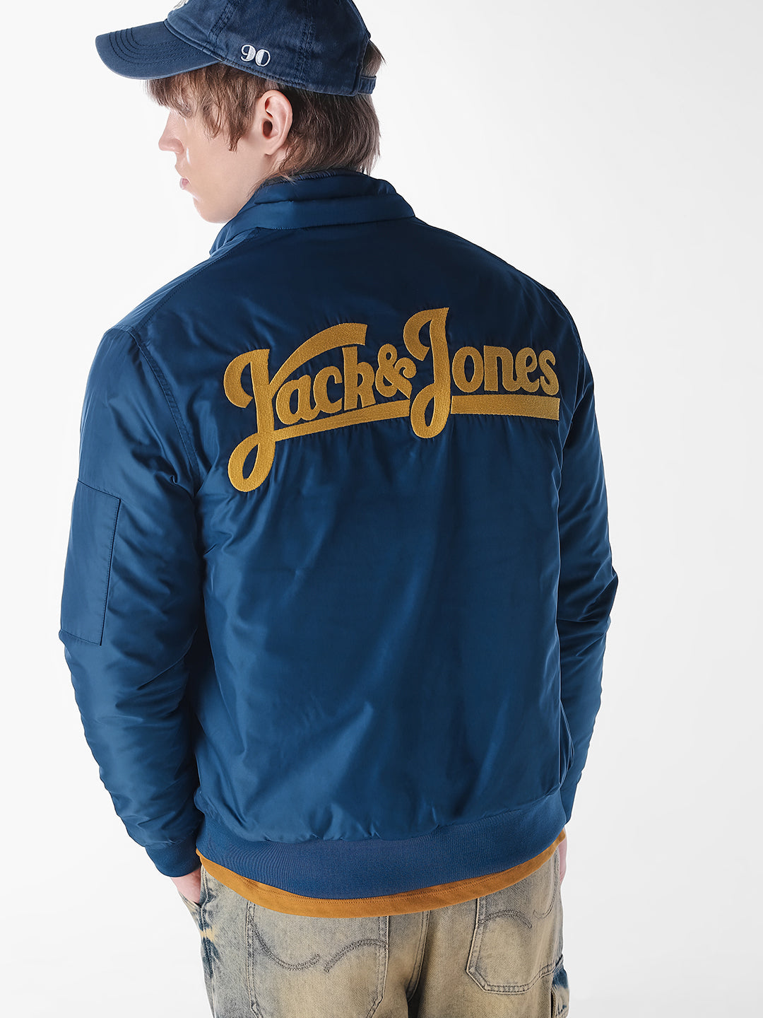 Blue Solid Regular Fit Jacket