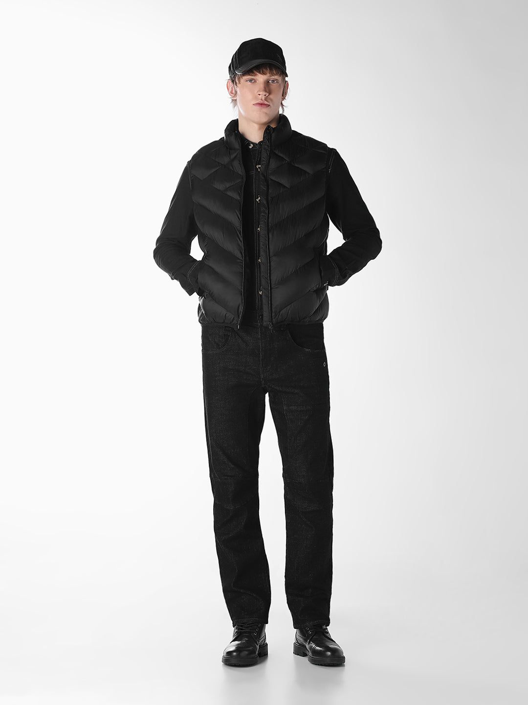 Black High Neck Gilet