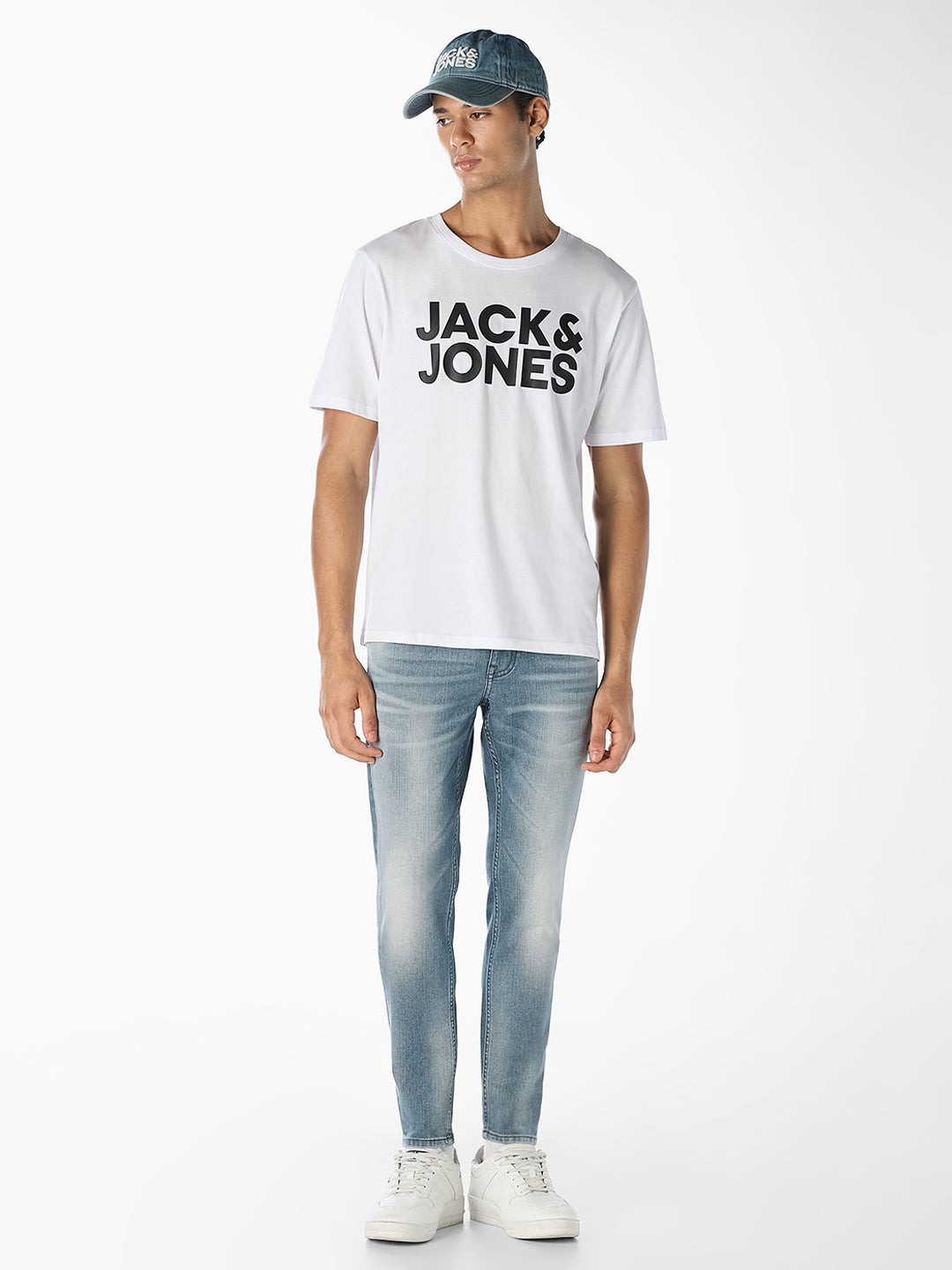 Blue Cropped Slim Fit Jeans