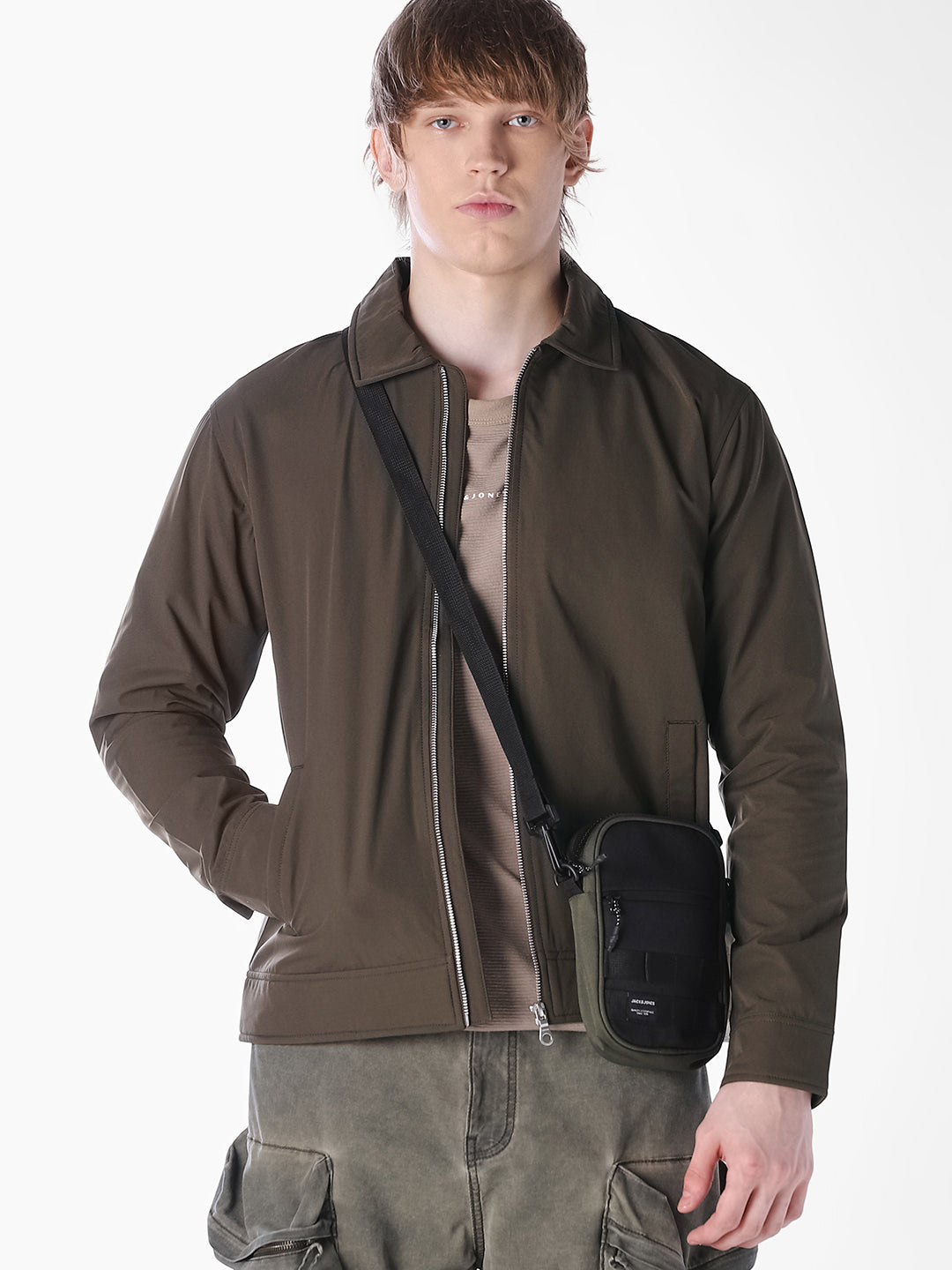 dark olive Solid Regular Fit Jacket