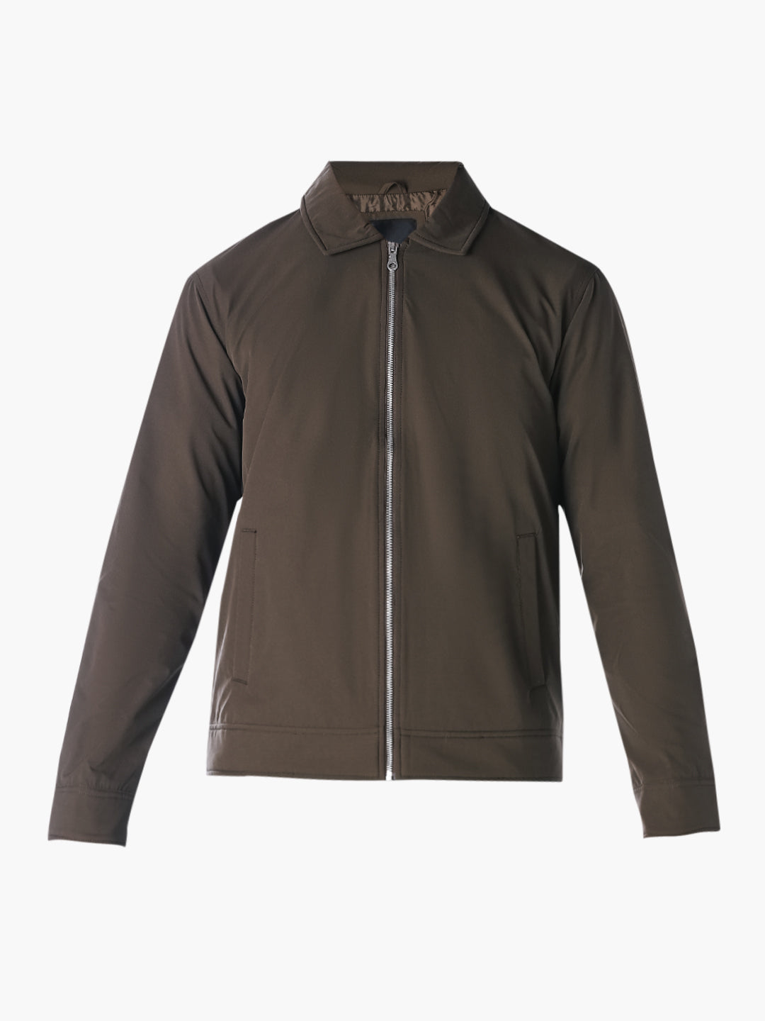 dark olive Solid Regular Fit Jacket