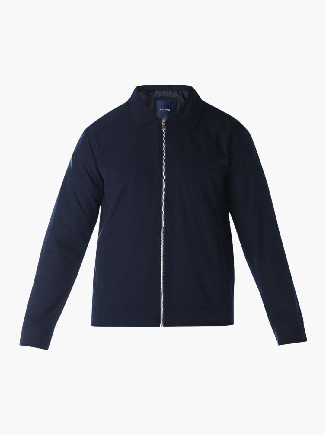 Blue Solid Regular Fit Jacket