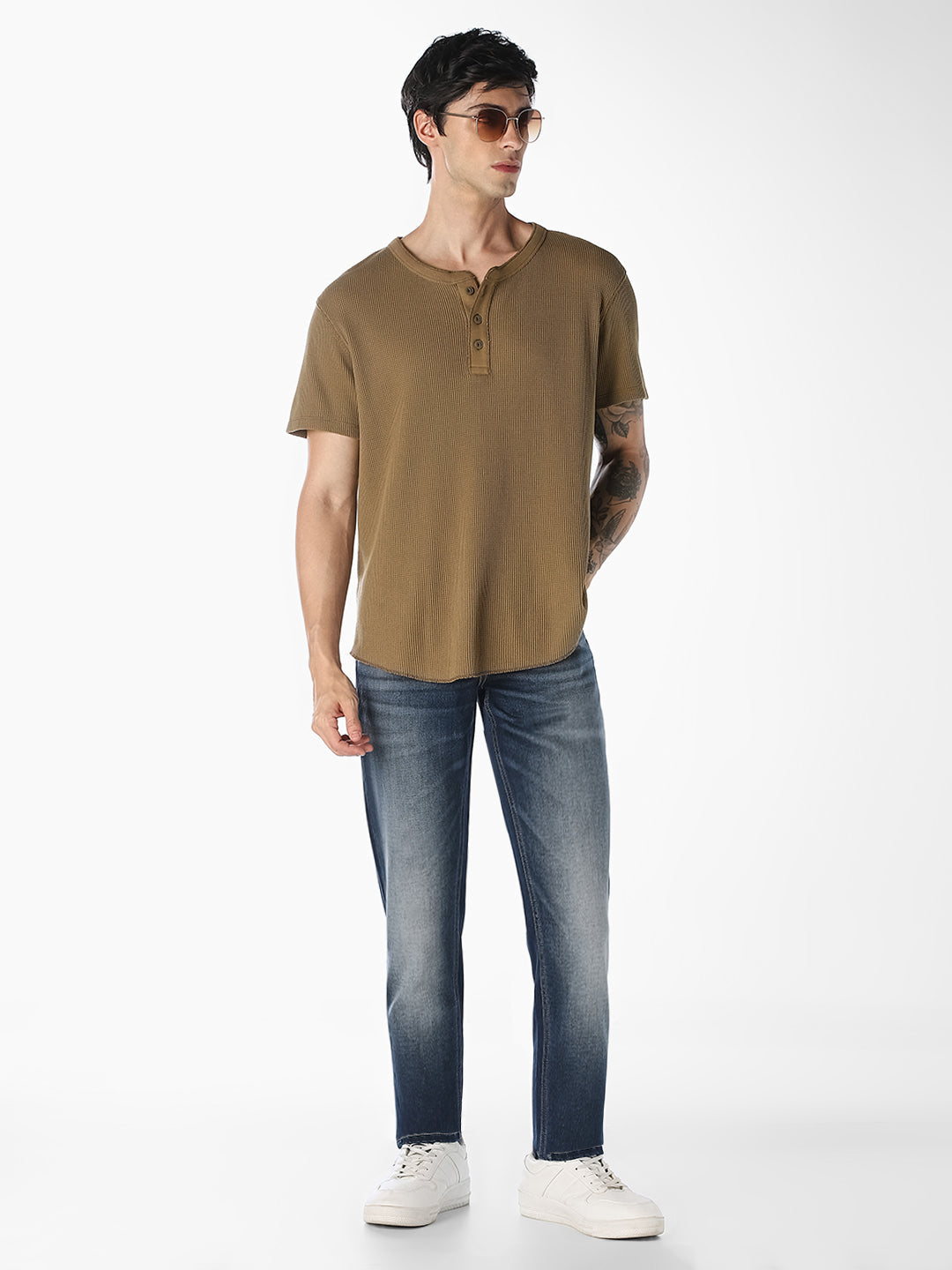 Blue Low-Rise Glenn Slim Fit Jeans