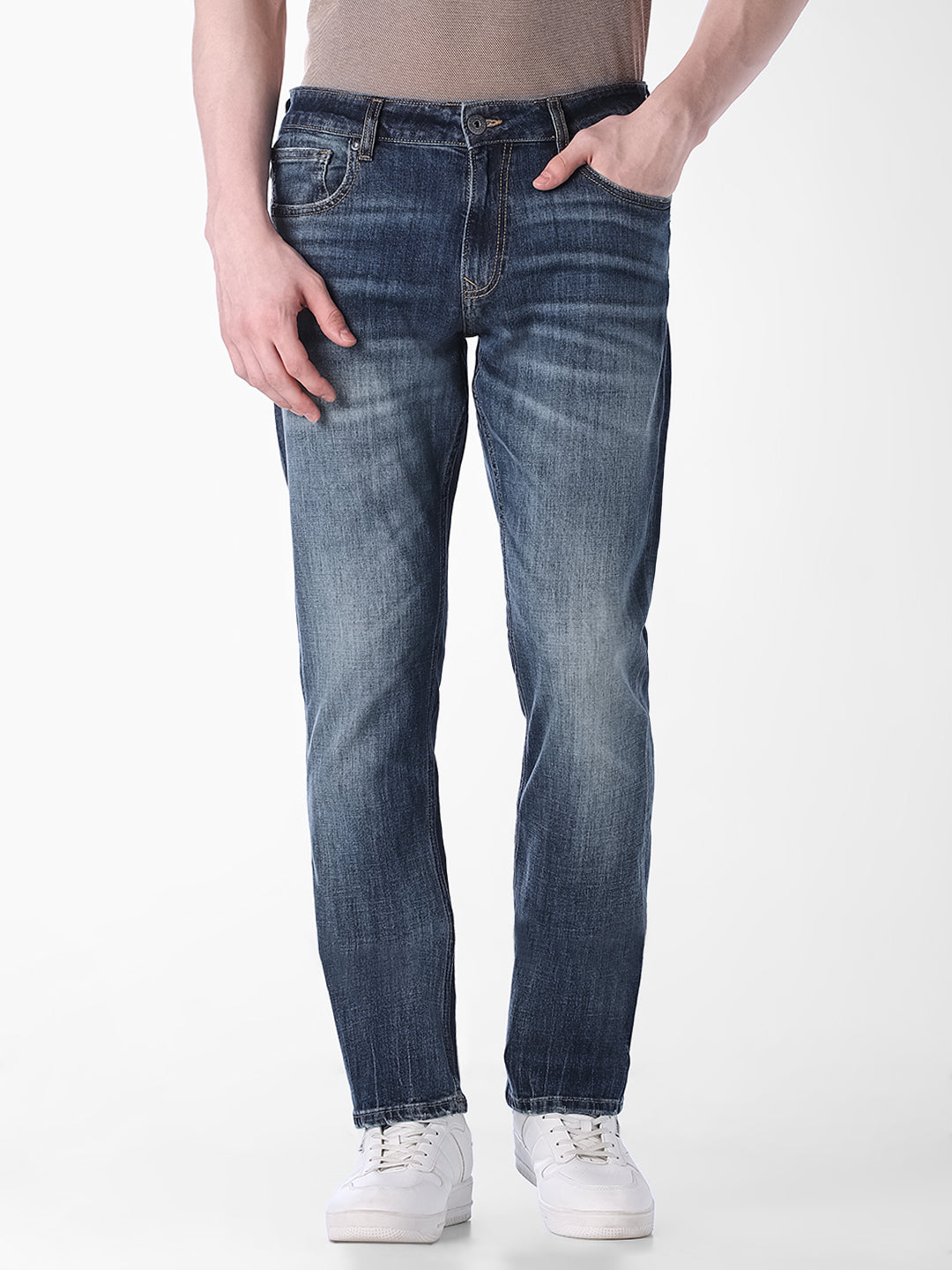 Blue Light Wash Regular Fit Jeans