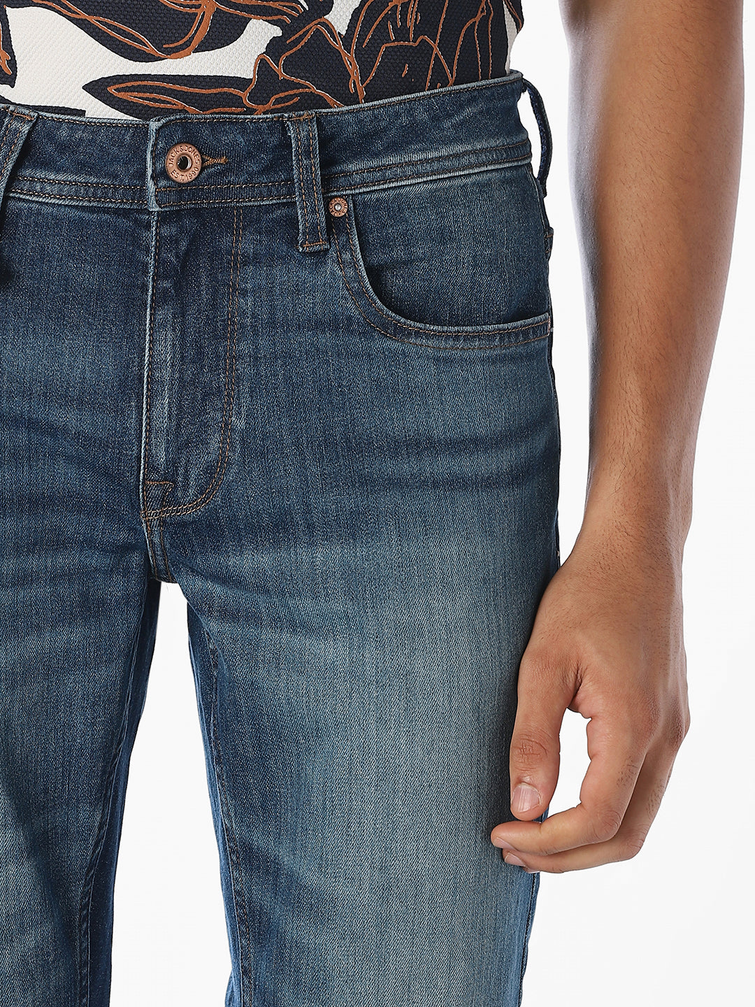 Blue Washed Regular Fit Jeans