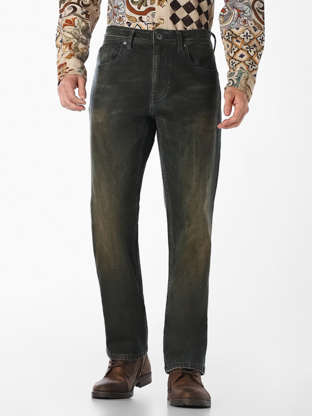 Blue Washed Bootcut Jeans