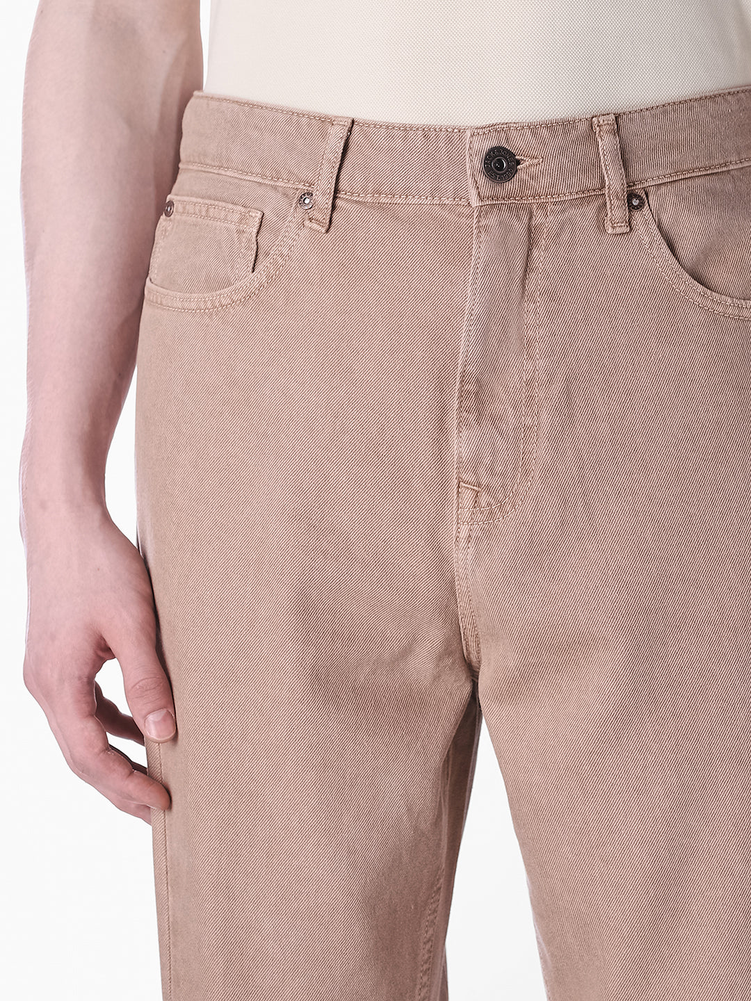 Tan High Rise Dario Loose Fit Jeans