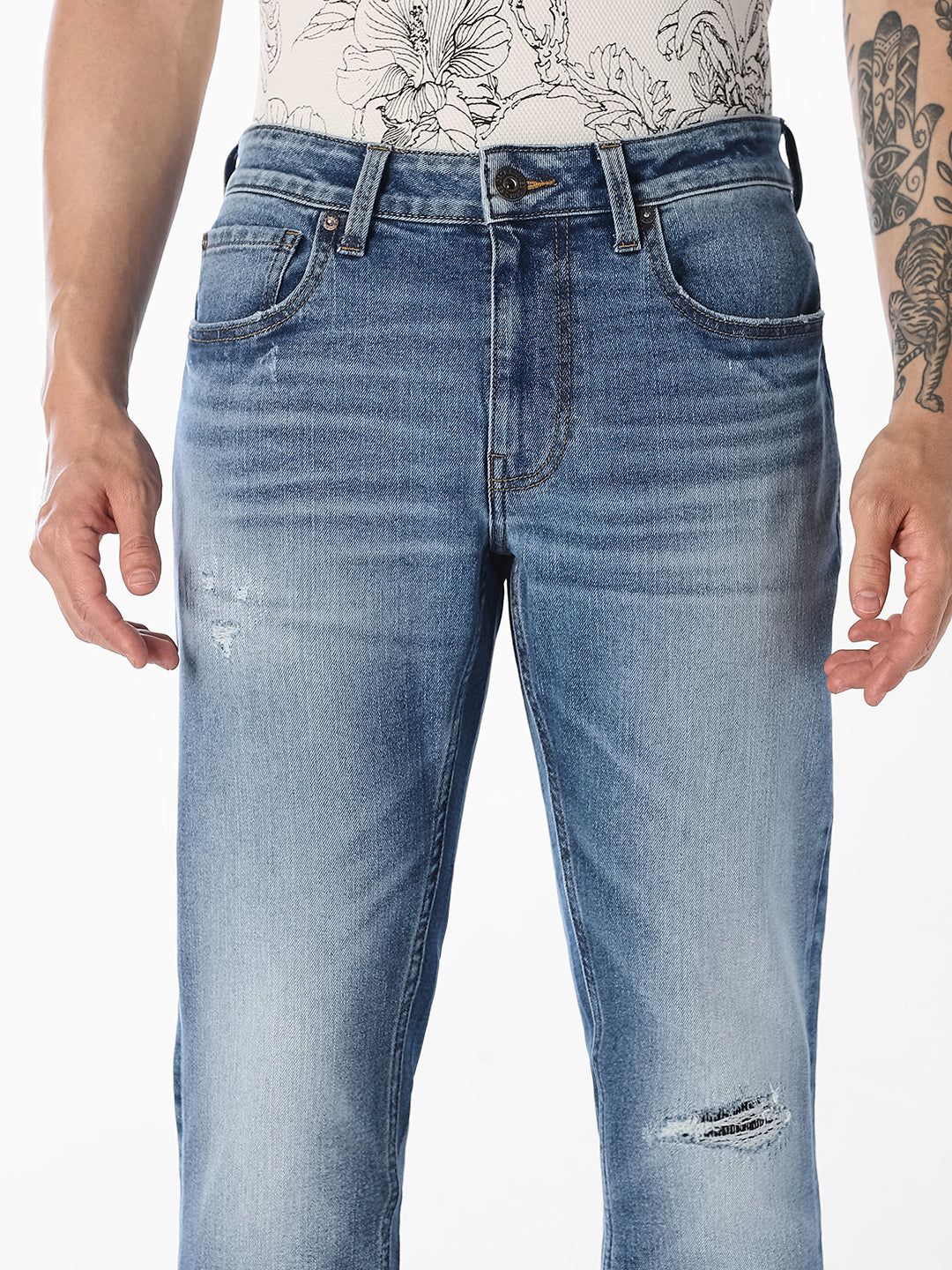 Blue Washed Clark Regular Fit Jeans