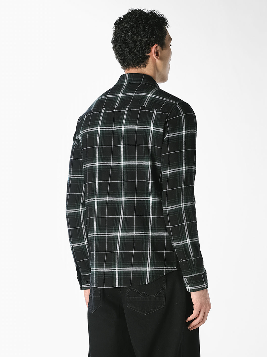 Green Check Print Shirt