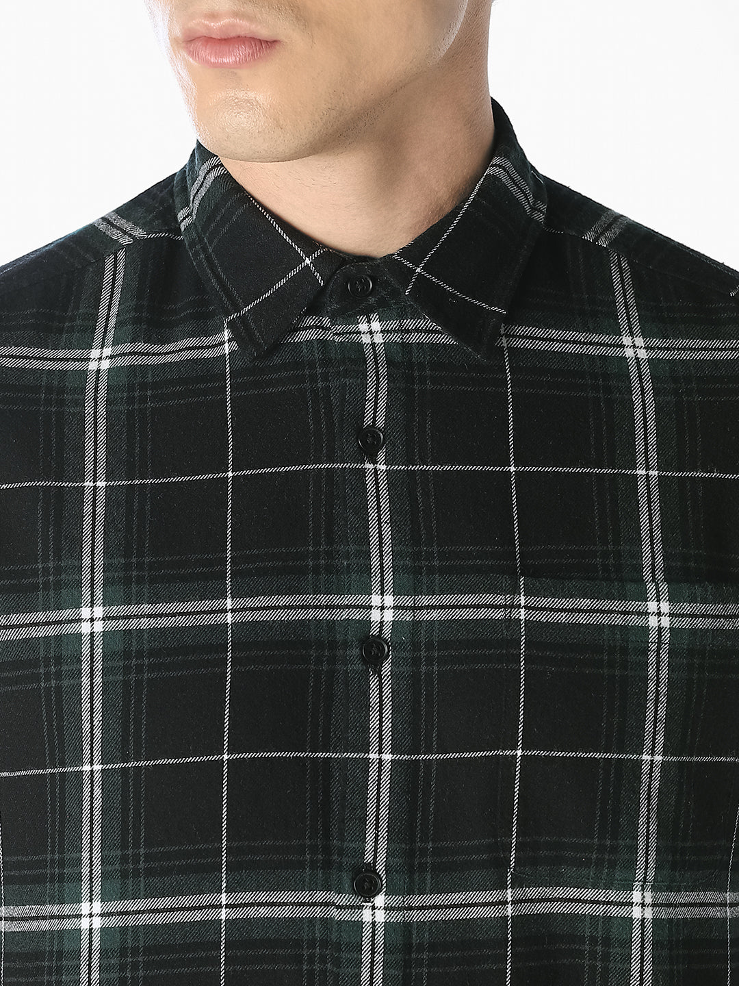 Green Check Print Shirt