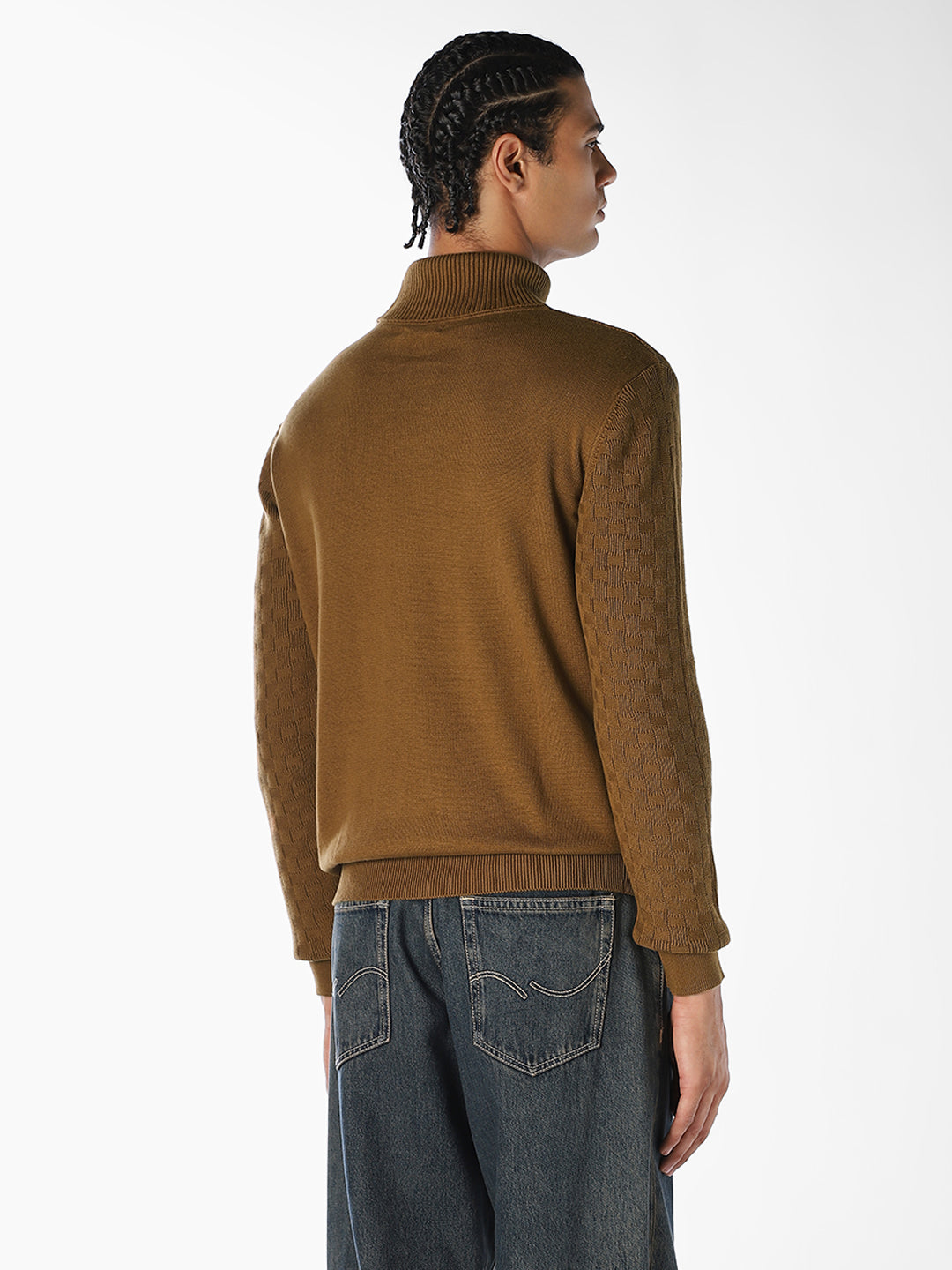 Textured high-neck Pullover