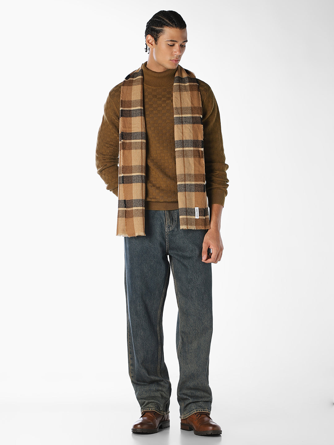 Textured high-neck Pullover