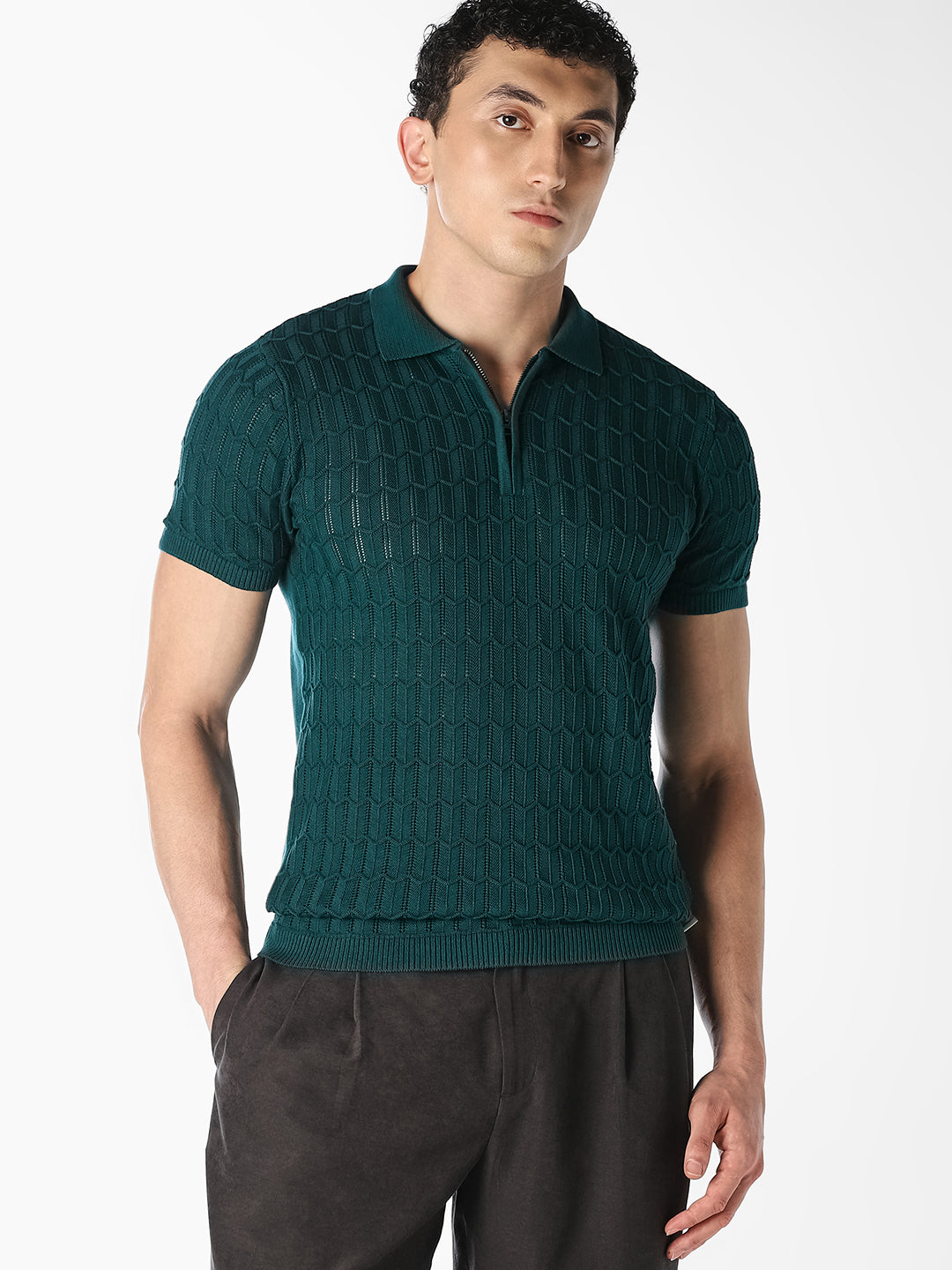 Green Knitted Polo