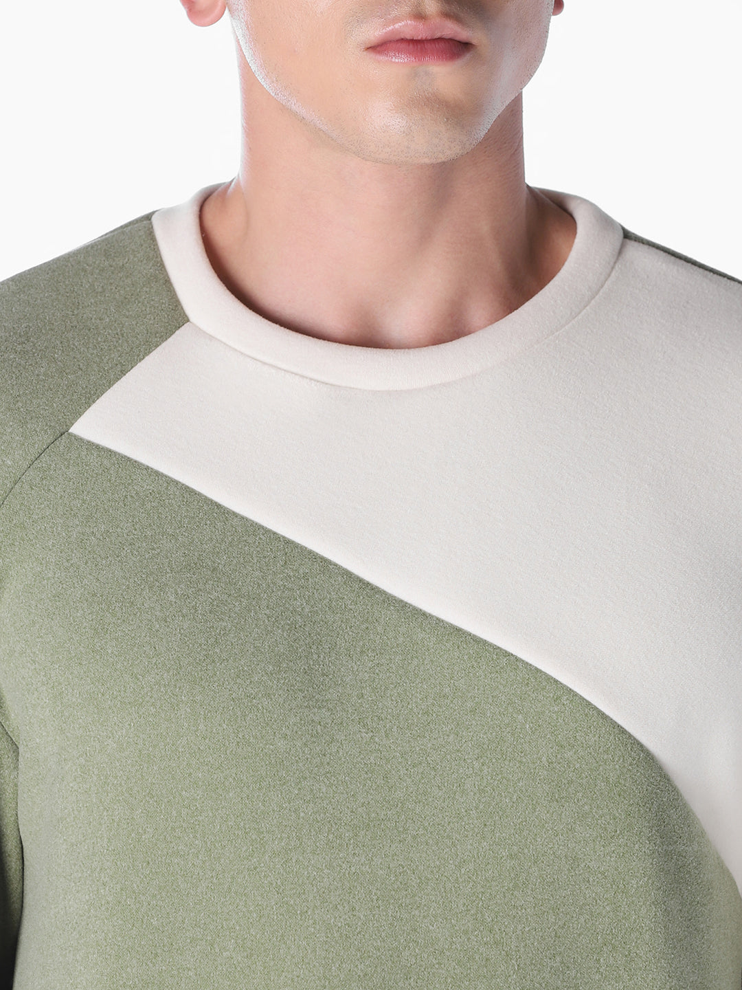 Green Solid Oversized Fit Sweatshirt