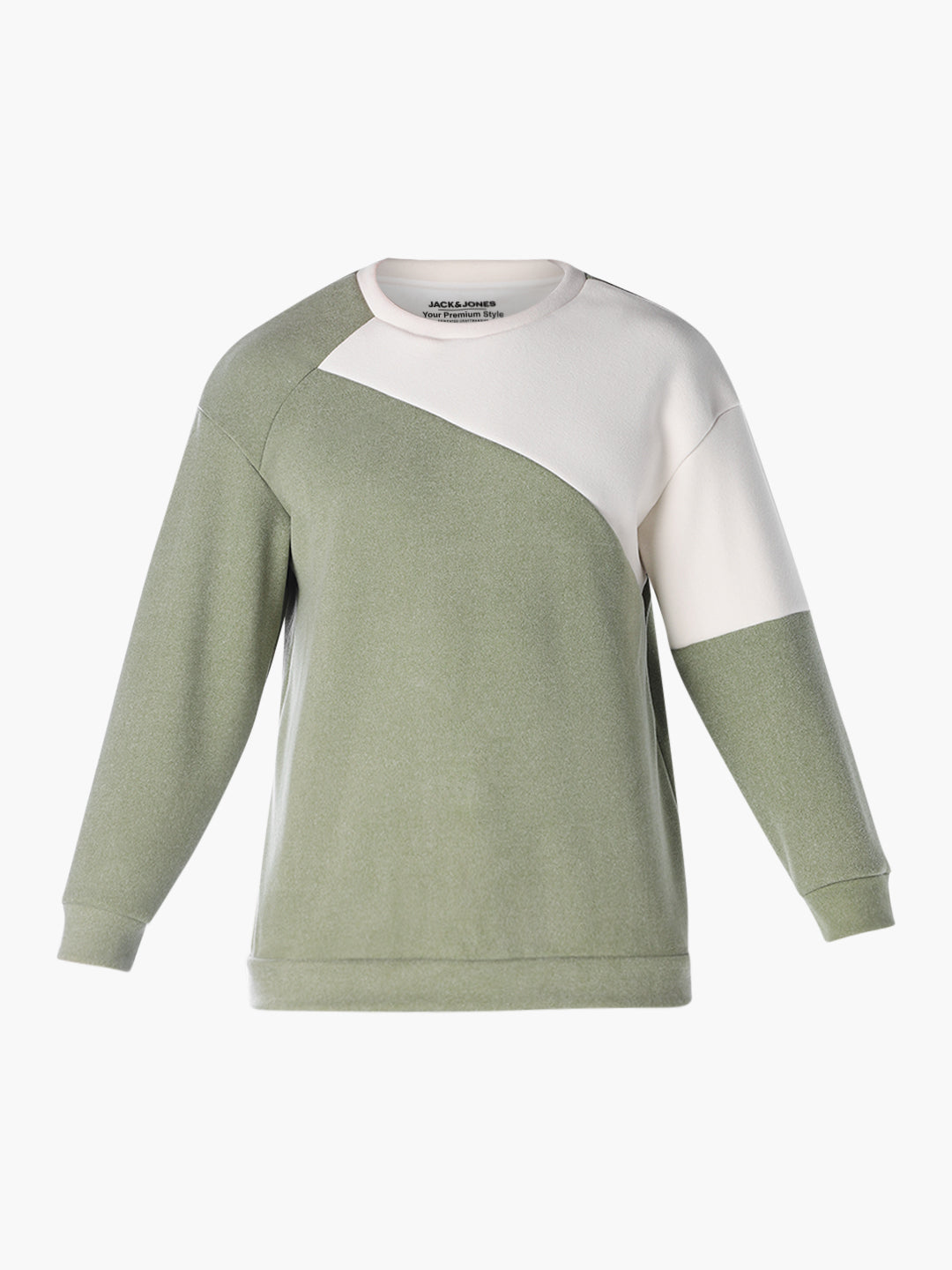 Green Solid Oversized Fit Sweatshirt