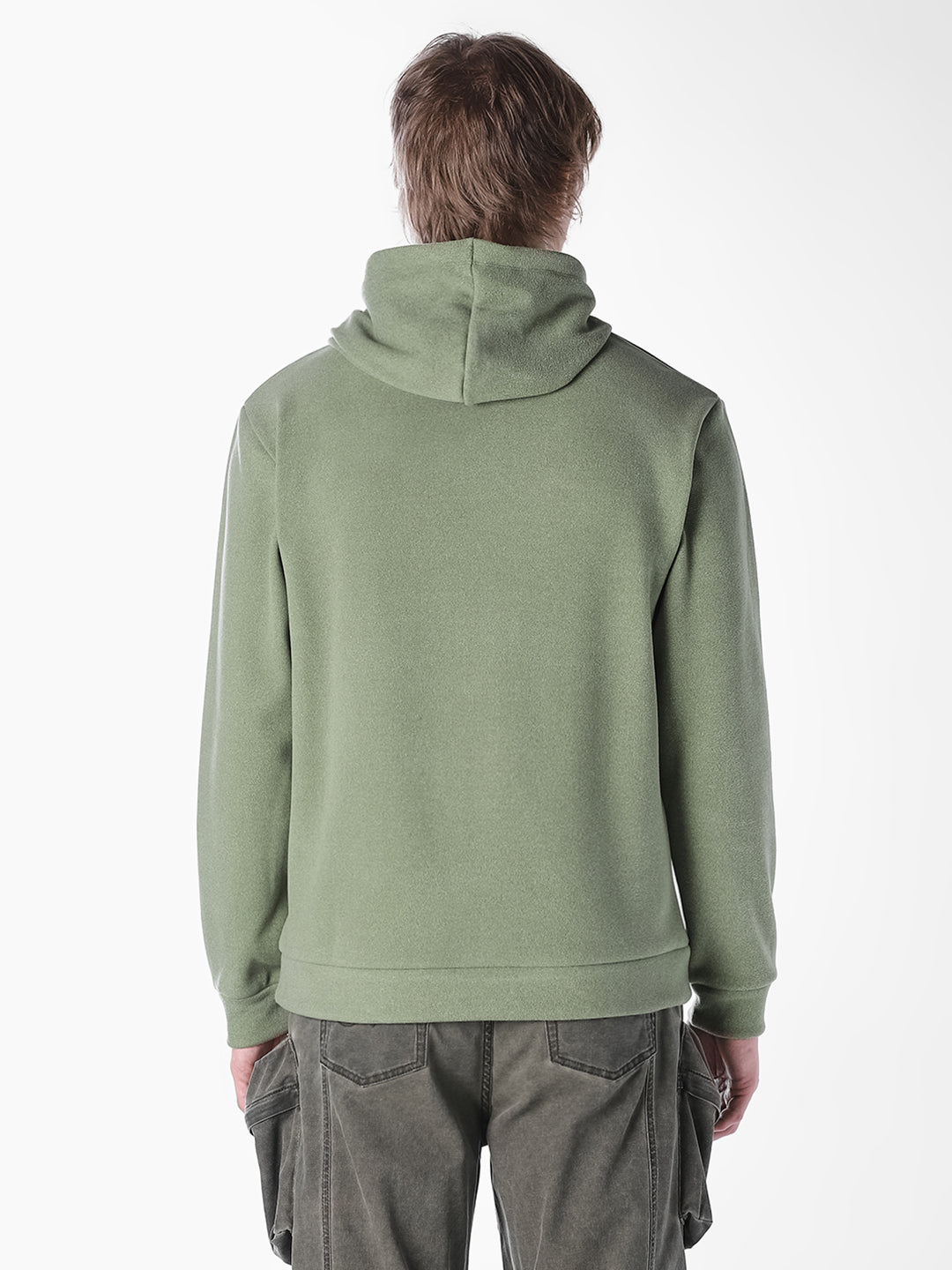 Green Solid Regular Fit Sweatshirt