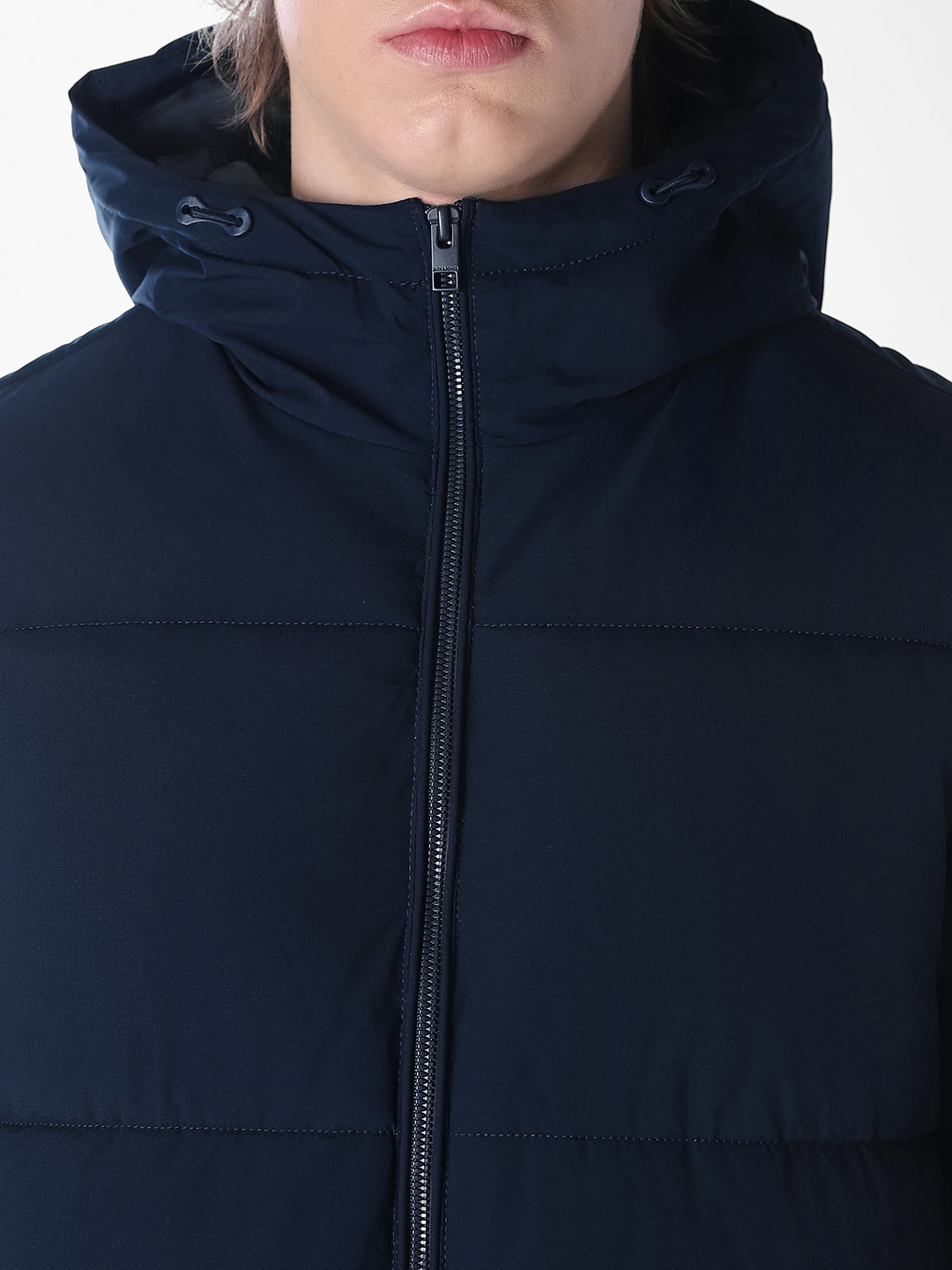 Blue Solid Regular Fit Jacket