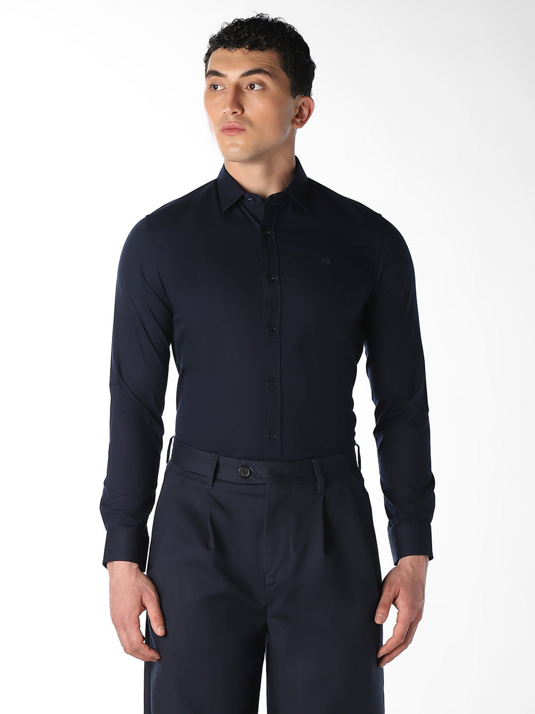 Navy Blue Slim Fit Formal Shirt