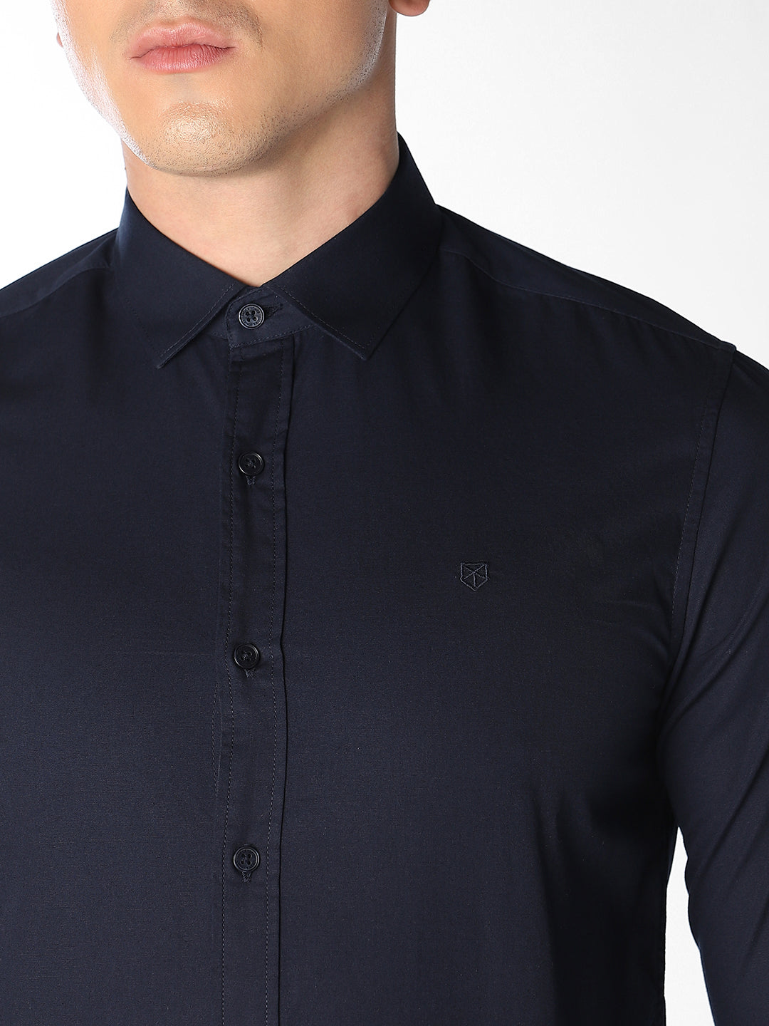 Navy Blue Slim Fit Formal Shirt