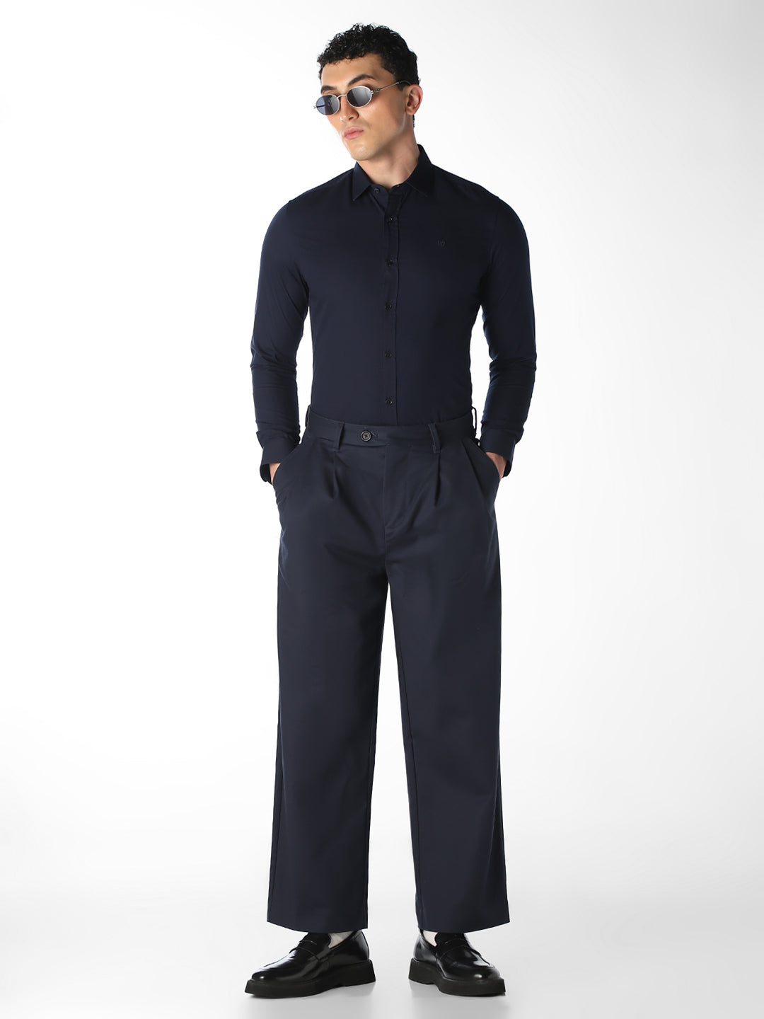 Navy Blue Slim Fit Formal Shirt