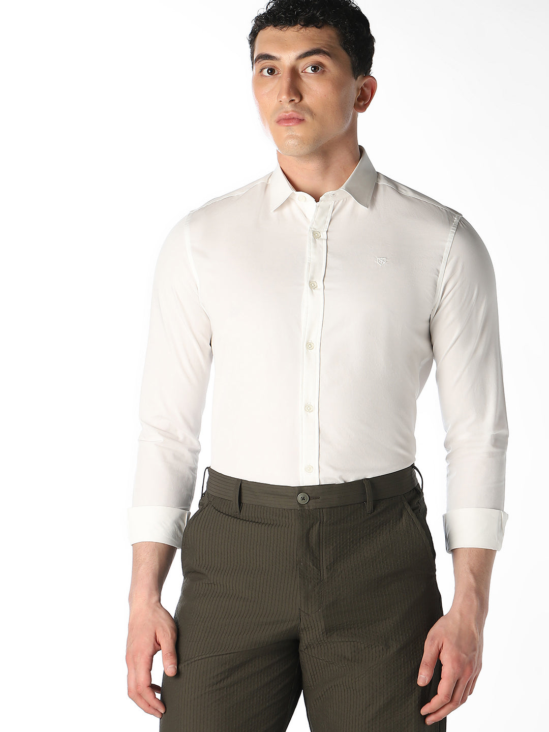 White Slim Fit Formal Shirt