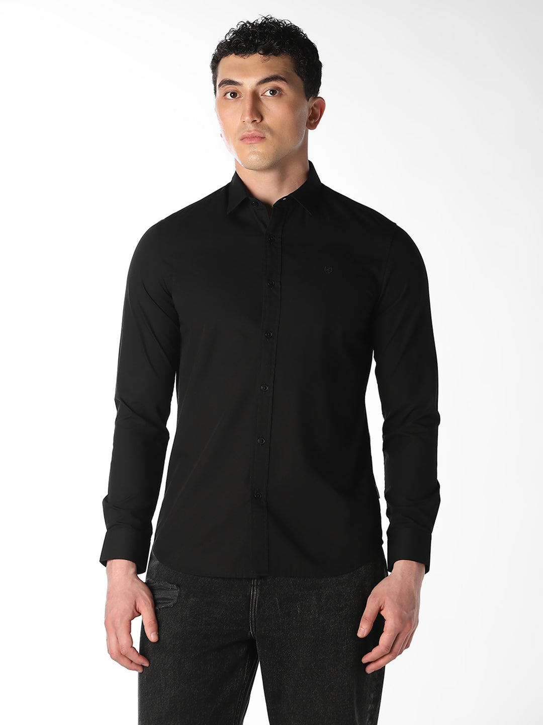 Black Slim Fit Formal Shirt