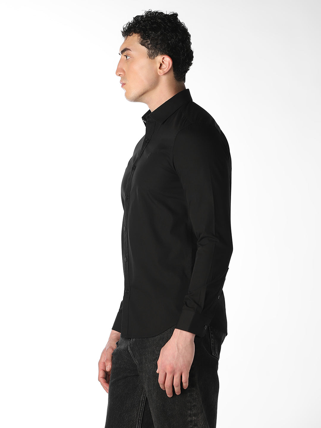 Black Slim Fit Formal Shirt
